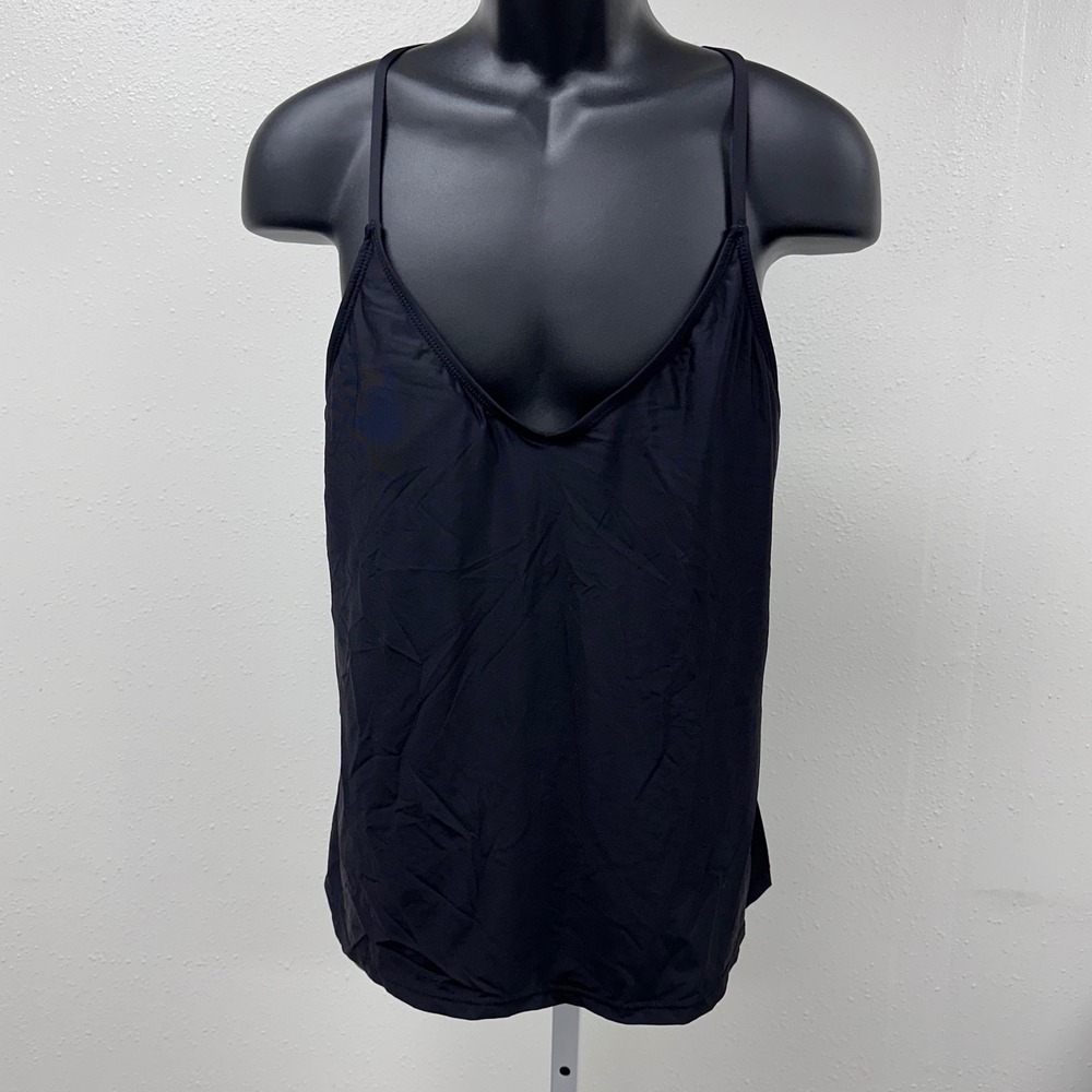Anne Cole Tankini Swim Top Cami Criss Cross Back Black XL/XG